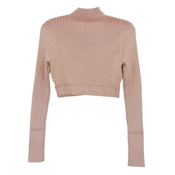 NWOT NBD Midori Ribbed Cropped Sweater in Beige - Picture 3 of 3
